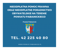  Nieodpłatna pomoc prawna i nieodpłatne poradnictwo obywatelskie na terenie Powiatu Pabianickiego