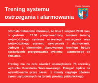 Trening systemu ostrzegania i alarmowania 