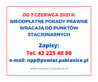 Otwieramy stacjonarne punkty nieodpłatnej pomocy prawnej 